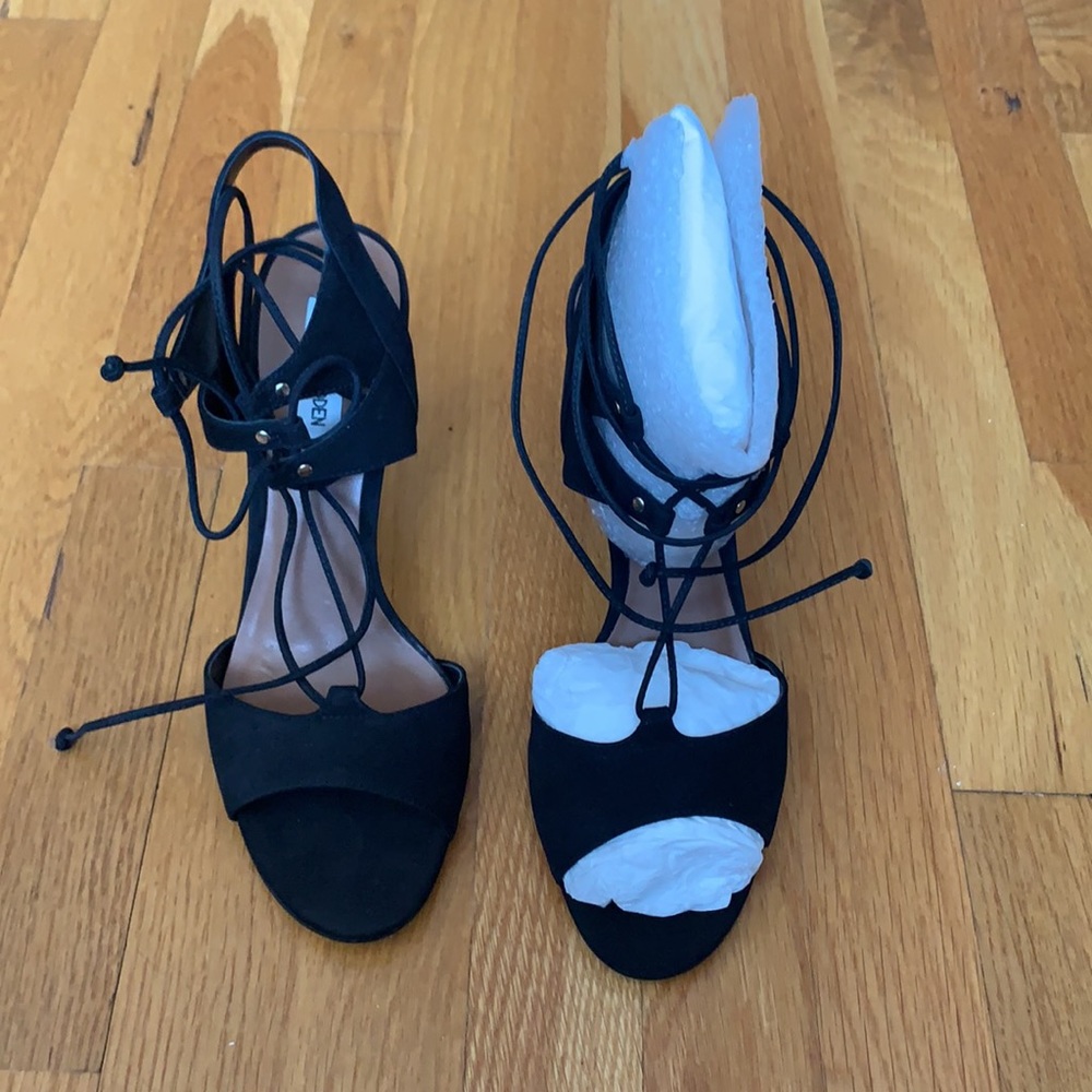 Steve Madden Selmah Sandal - black nubuck 10 - NIB - Picture 2 of 7